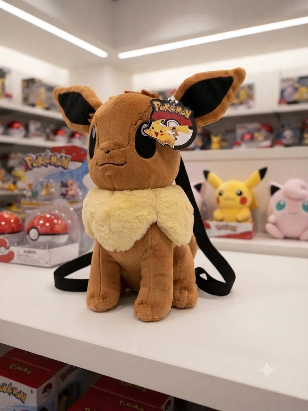NWT Authentic Eevee Plush Backpack – Cute & Soft Pokémon Character Bag